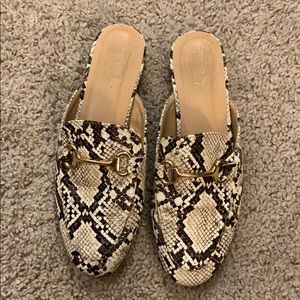 ASOS Snakeskin Horsebit mules